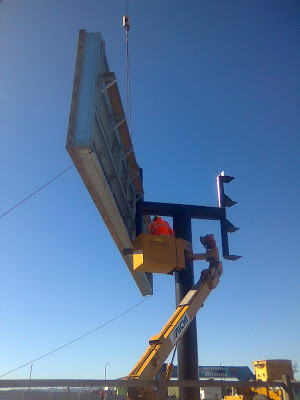 Construction of Aotea Quay Billboard